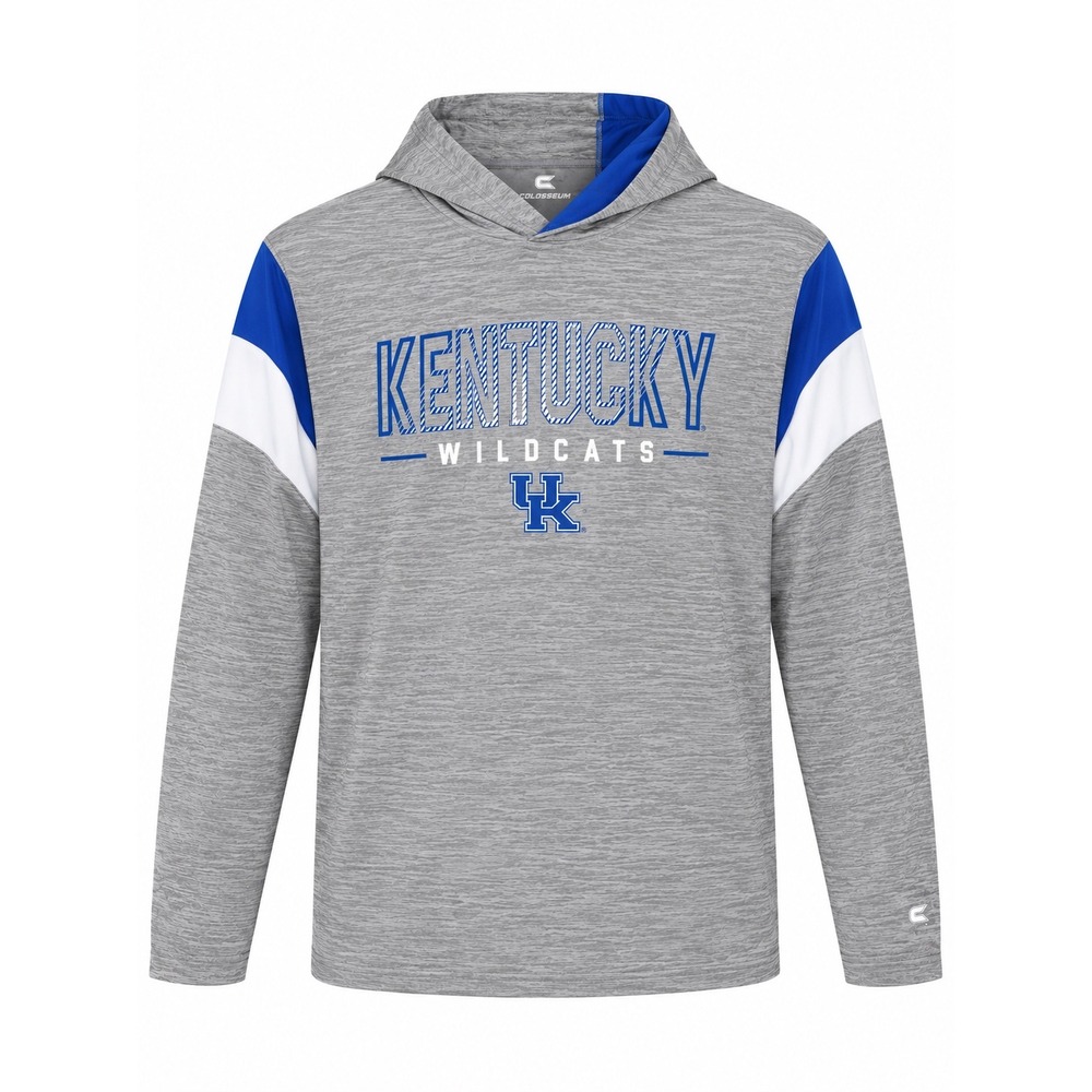 Colosseum Kentucky Wildcats Hoodie Mens L Grey Blue Colorblock Lightweight Shirt
